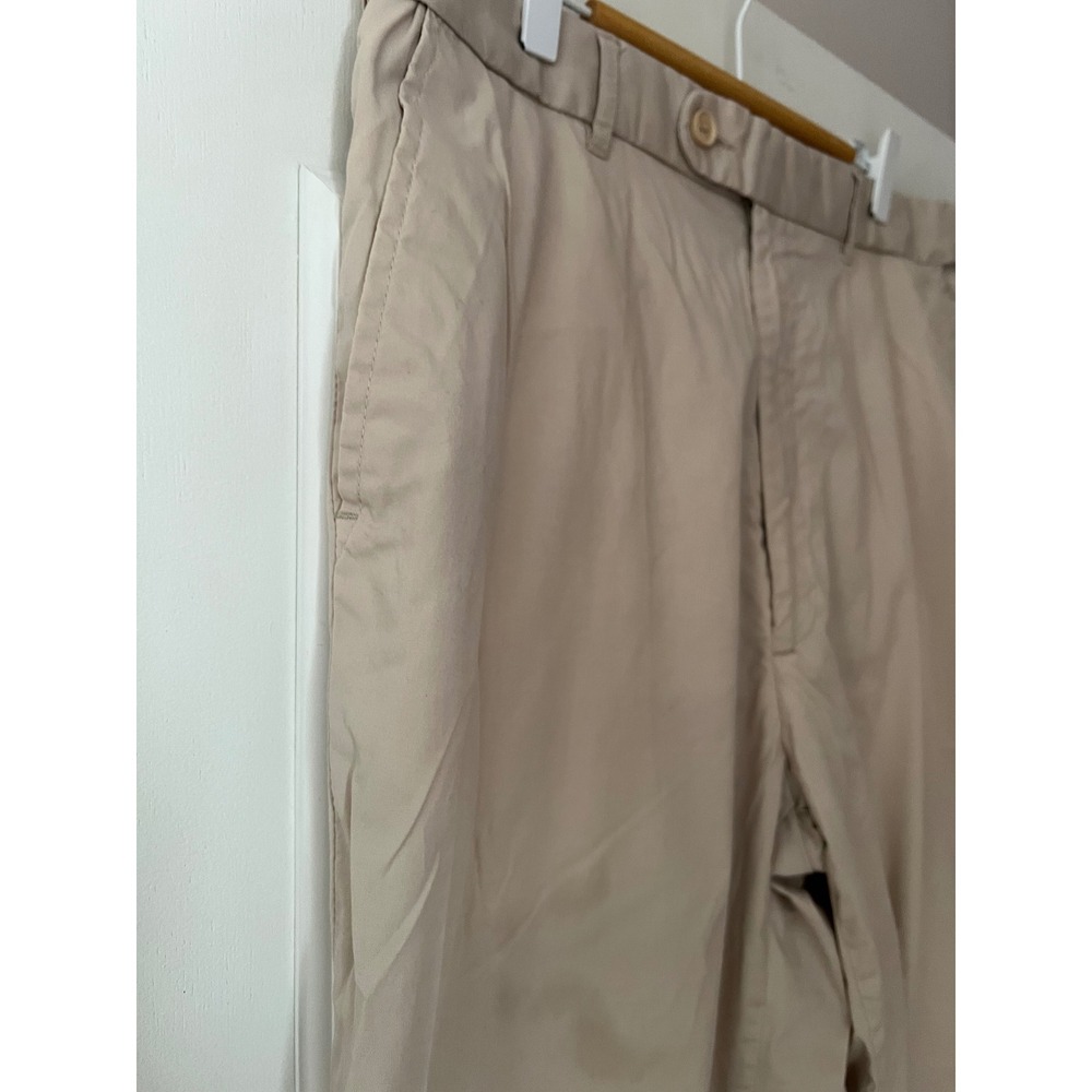 Peter Christian Mens Flat Front Chino Pants Stone Beige Cotton Stretch 36x27x13 - Picture 2 of 7